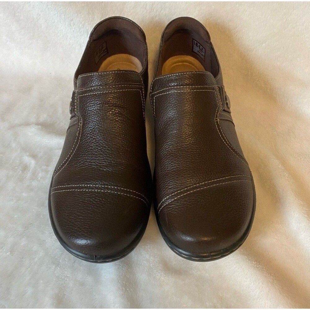 Clarks Collection Shoe Loafer Brown Leather Comfort Slip-On Size 8.5 M - Picture 3 of 6